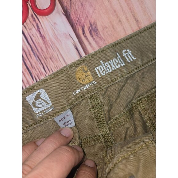 Carhartt Mens Full Swing Relaxed Fit Work Pants 40x30 Beige - Picture 4 of 8